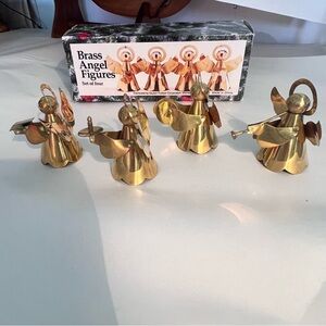 Brass Angel Figures Set of Four/ Christmas Holiday /Religious